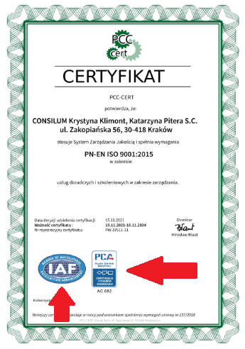 certyfikat iso